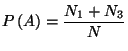 $\displaystyle P\left( A\right) =\frac{N_{1}+N_{3}}{N}$