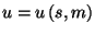 $ u=u\left( s,m\right) $